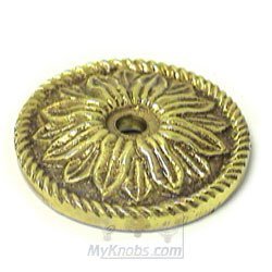 RK International Flower Backplate in Polished Brass