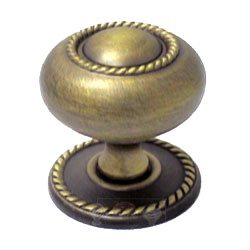 RK International 1 1/2" Rope Knob with Backplate in Antique English
