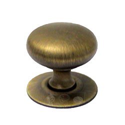 RK International 1 1/4" Plain Hollow Knob with Backplate in Antique English