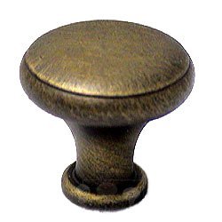 RK International 1 1/4" Solid Knob with Flat Edge in Antique English