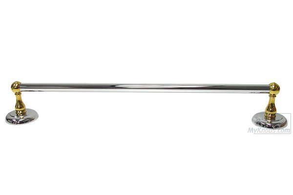 RK International 30" Towel Bar in Two-Tone Brass and Chrome