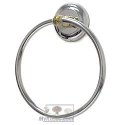 RK International Towel Ring in Two-Tone Brass and Chrome