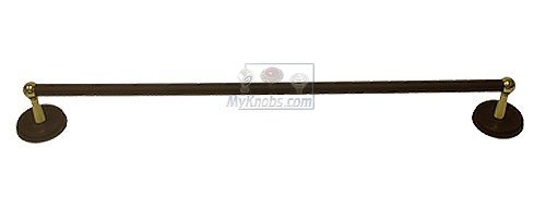 RK International 24" Towel Bar in Two-Tone Oil Rubbed Bronze and Brass