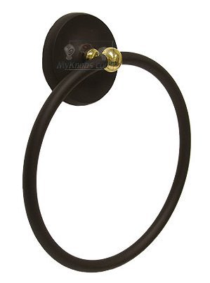 RK International Towel Ring in Two-Tone Oil Rubbed Bronze and Brass
