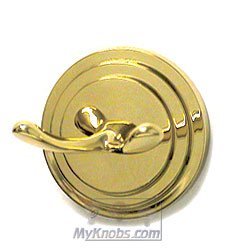 RK International Double Hook in Polished Brass