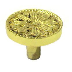 RK International Flower Knob in Polished Brass