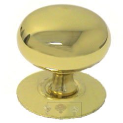 RK International 1 1/2" Plain Hollow Knob with Backplate in Polished Brass