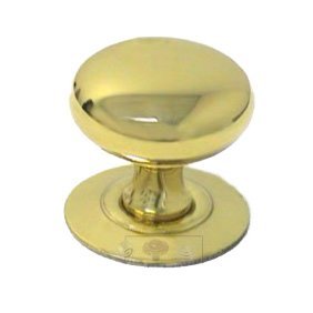 RK International 1 1/4" Plain Hollow Knob with Backplate in Polished Brass
