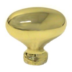 RK International Oval Knob in Polished Brass