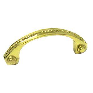 RK International 3" Center Beaded Bow Pull in Polished Brass