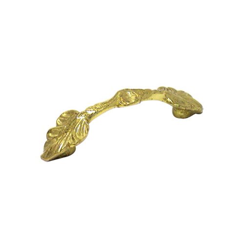 RK International 3" Center Two Leaf Pull in Polished Brass