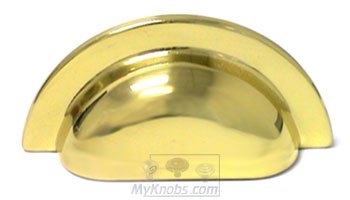 RK International 3" Centers Smooth Half Circle Cup Pull in Polished Brass
