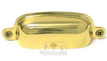 RK International Flat Box Cup Pull in Polished Brass
