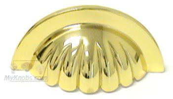 RK International 3" Centers Half Melon Cup Pull in Polished Brass