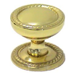 RK International 1 1/4" Flat Rope Knob in Polished Brass
