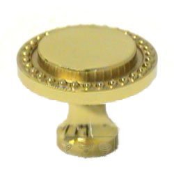 RK International 1 1/4" Beaded Knob in Polished Brass