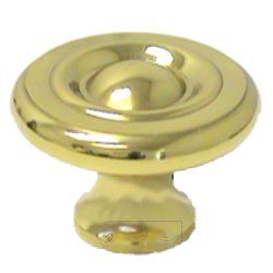 RK International 1 1/2" Solid Geo Knob in Polished Brass