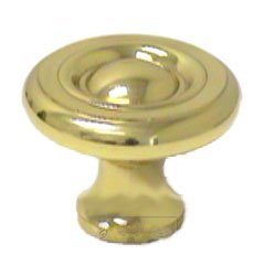 RK International 1 1/4" Solid Geo Knob in Polished Brass