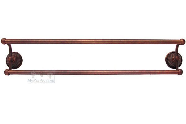 RK International 24" Double Towel Bar in Distressed Copper