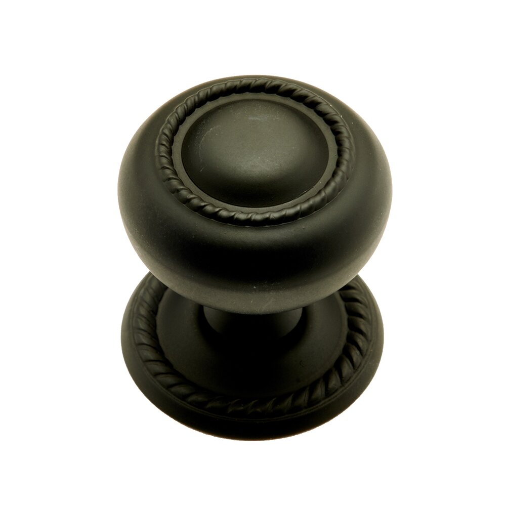 RK International 1 1/4" Rope Knob with Backplate in Black
