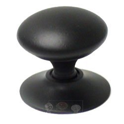 RK International 1 1/4" Plain Hollow Knob with Backplate in Black