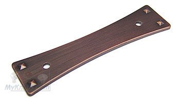 RK International 3" Center Bent Rectangle Backplate in Distressed Copper