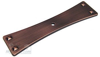 RK International Bent Rectangle Single Hole Backplate in Distressed Copper