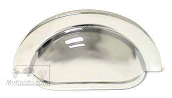 RK International 3" Centers Smooth Half Circle Cup Pull in Polished Chrome