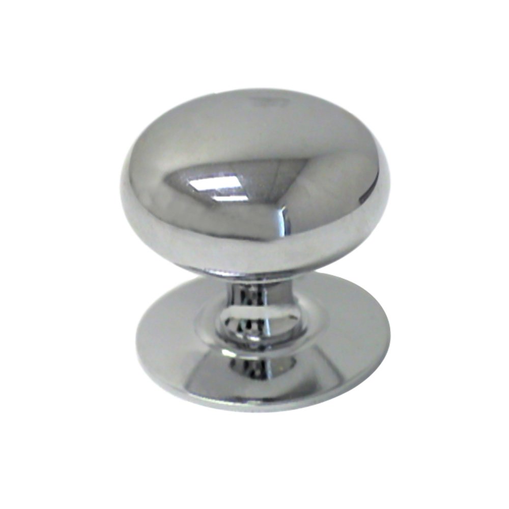 RK International 1 1/2" Plain Hollow Knob with Backplate in Polished Chrome
