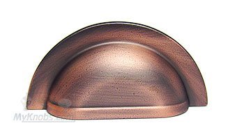 RK International 3" Centers Smooth Half Circle Cup Pull in Distressed Copper