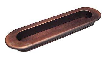 RK International Thick Oval Flush Pull in Distressed Copper