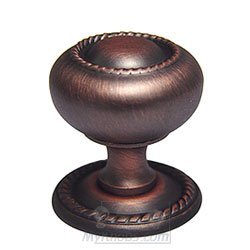RK International 1 1/4" Rope Knob with Backplate in Distressed Copper