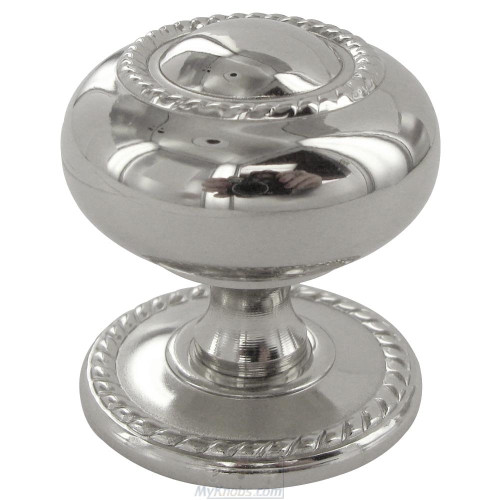 RK International 1 1/4" Diameter Small Rope Knob with Detachable Back Plate in Polished Nickel