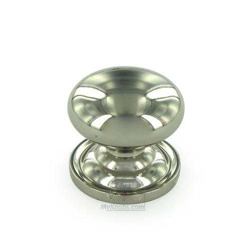 RK International 1 1/8" Plain Knob with Backplate In Polished Nickel