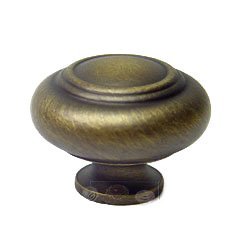 RK International Large Double Ringed Knob in Antique English