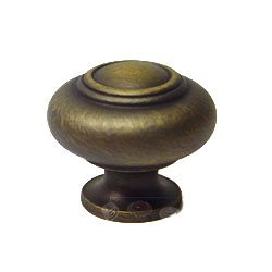 RK International Small Double Ringed Knob in Antique English