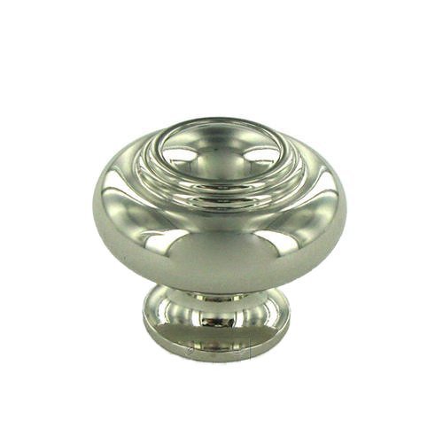 RK International 1 1/4" Double Ringed Knob In Polished Nickel