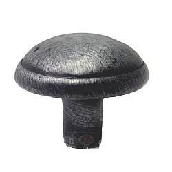 RK International Distressed Mushroom Knob with Ring Edge Knob in Distressed Nickel
