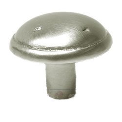 RK International Distressed Mushroom Knob with Ring Edge Knob in Satin Nickel