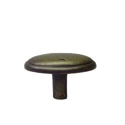 RK International Distressed Heavy Oval Knob with Ring Edge in Antique English