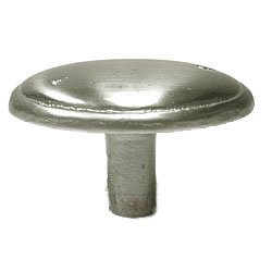 RK International Distressed Heavy Oval Knob with Ring Edge in Satin Nickel