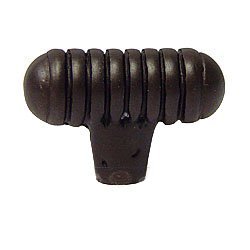 RK International Distressed Large Ribbed Knob in Oil Rubbed Bronze
