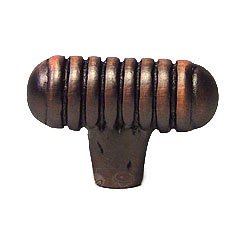 RK International Distressed Small Ribbed Knob in Distressed Copper