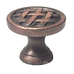 RK International Small Cross Hatched Knob in Distressed Copper