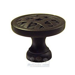 RK International Small Cross Hatched Knob in Oil Rubbed Bronze