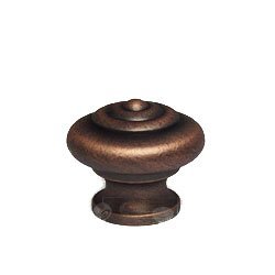 RK International 1" Solid Knob with Circle at Top in Distressed Copper
