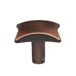 RK International Plain Knob with Four Curves in Distressed Copper