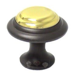 RK International 1 1/4" Oil Rubbed Bronze with Brass Beauty Knob