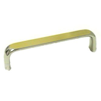 RK International 3 1/2" Center Polished Chrome with Brass Smooth Rectangular Pull