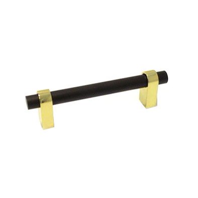 RK International 3" Center Oil Rubbed Bronze with Brass Smooth Pull